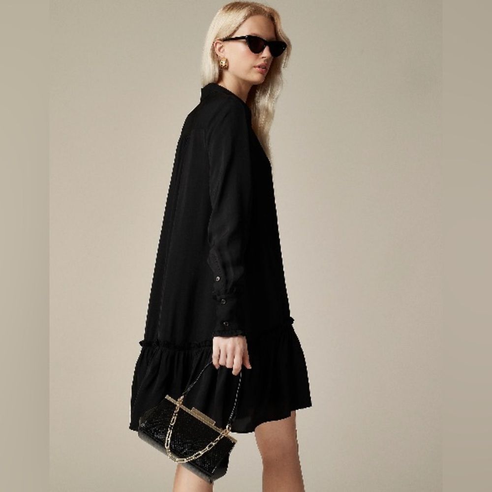 J. Crew Women’s Amelia Popover Shirtdress in drapey viscose twill Size XS #CF660 - Picture 2 of 8